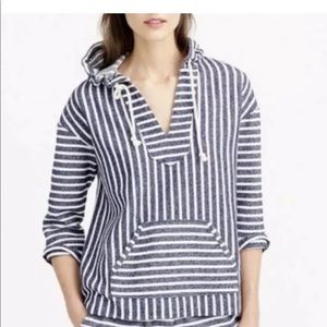 2/$100 New J.Crew Baja Blue White striped Hoodie